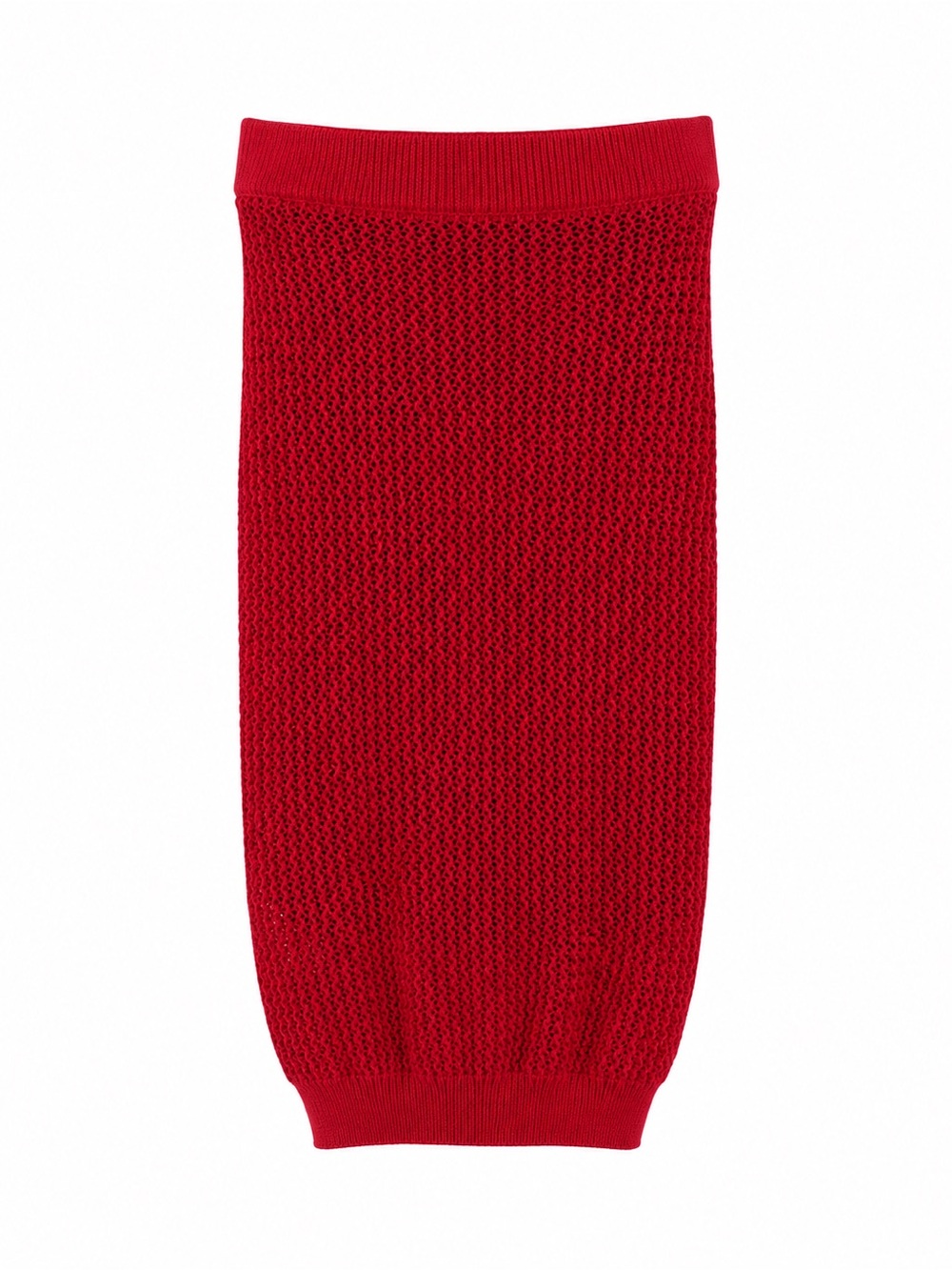 Bebe Red Chunky Open-stitch Stretch Knit Skirt